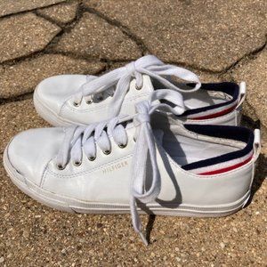 Tommy Hilfiger white faux leather sneakers